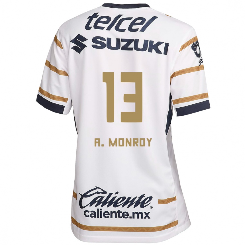 Niño Fútbol Camiseta Pablo Monroy #13 Obsidiana Blanca 1ª Equipación 2024/25 Argentina