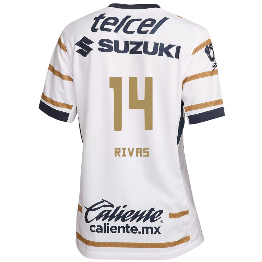 Niño Fútbol Camiseta Jesús Rivas #14 Obsidiana Blanca 1ª Equipación 2024/25 Argentina