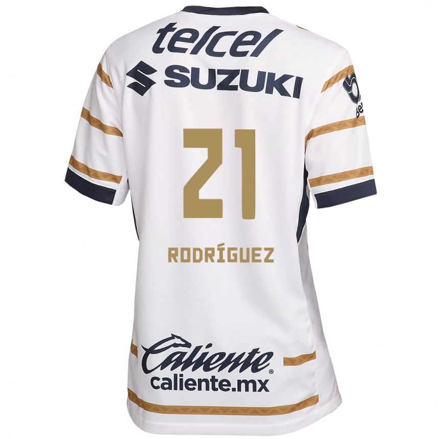 Niño Fútbol Camiseta Michell Rodríguez #21 Obsidiana Blanca 1ª Equipación 2024/25 Argentina