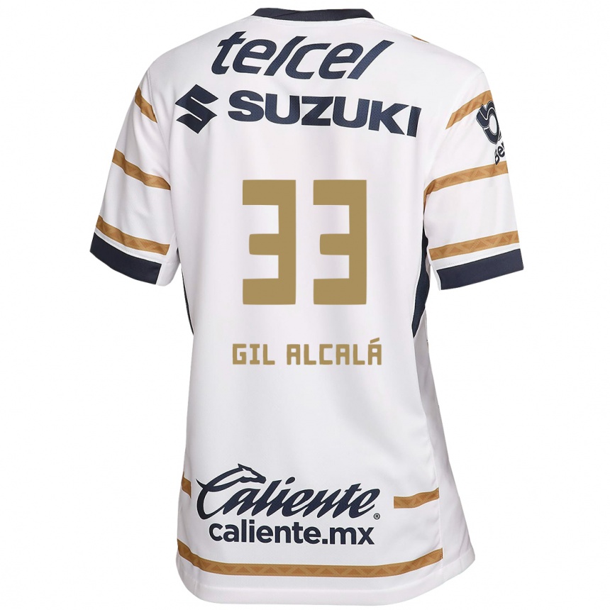 Niño Fútbol Camiseta Gil Alcalá #33 Obsidiana Blanca 1ª Equipación 2024/25 Argentina