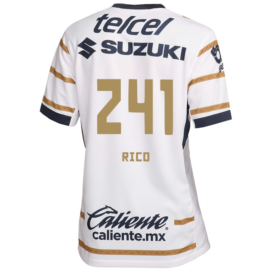 Niño Fútbol Camiseta Ángel Rico #241 Obsidiana Blanca 1ª Equipación 2024/25 Argentina