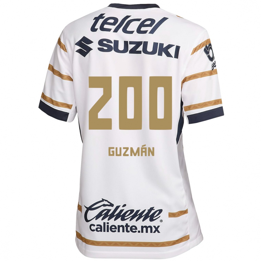 Niño Fútbol Camiseta Alan Guzmán #200 Obsidiana Blanca 1ª Equipación 2024/25 Argentina