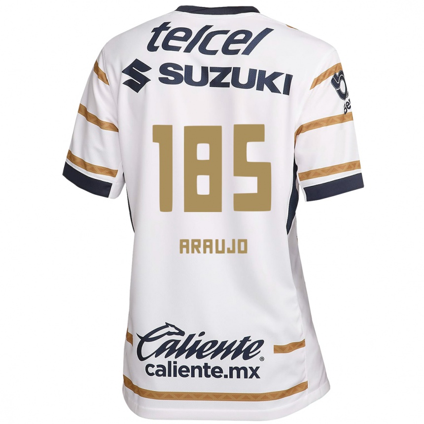 Niño Fútbol Camiseta Andrés Araujo #185 Obsidiana Blanca 1ª Equipación 2024/25 Argentina