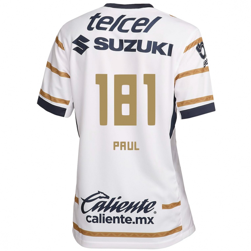 Niño Fútbol Camiseta Miguel Paul #181 Obsidiana Blanca 1ª Equipación 2024/25 Argentina