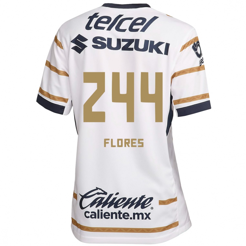 Niño Fútbol Camiseta Jonathan Flores #244 Obsidiana Blanca 1ª Equipación 2024/25 Argentina