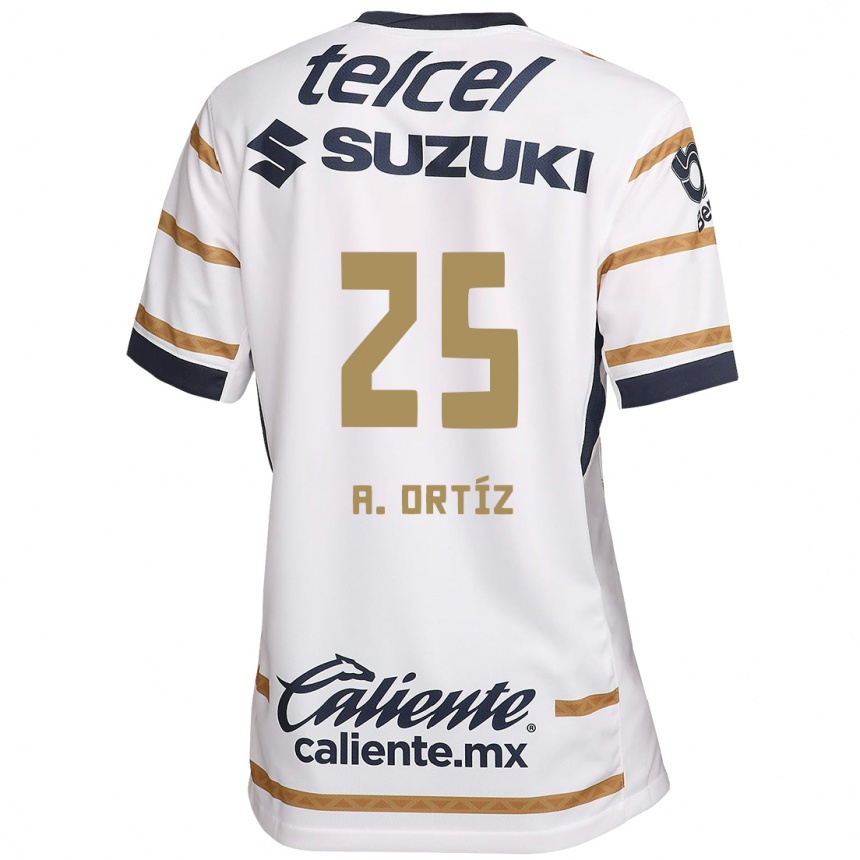 Niño Fútbol Camiseta Arturo Ortiz #25 Obsidiana Blanca 1ª Equipación 2024/25 Argentina