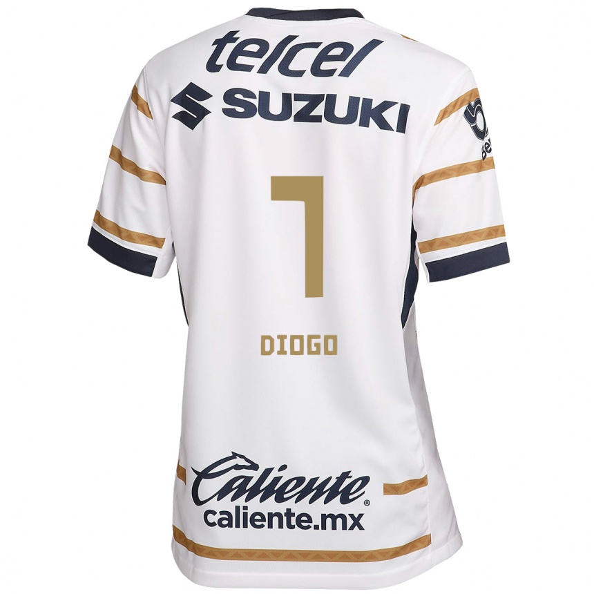 Niño Fútbol Camiseta Diogo #7 Obsidiana Blanca 1ª Equipación 2024/25 Argentina