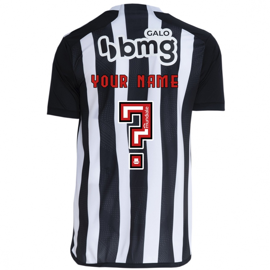 Niño Fútbol Camiseta Su Nombre #0 Blanco Negro 1ª Equipación 2024/25 Argentina