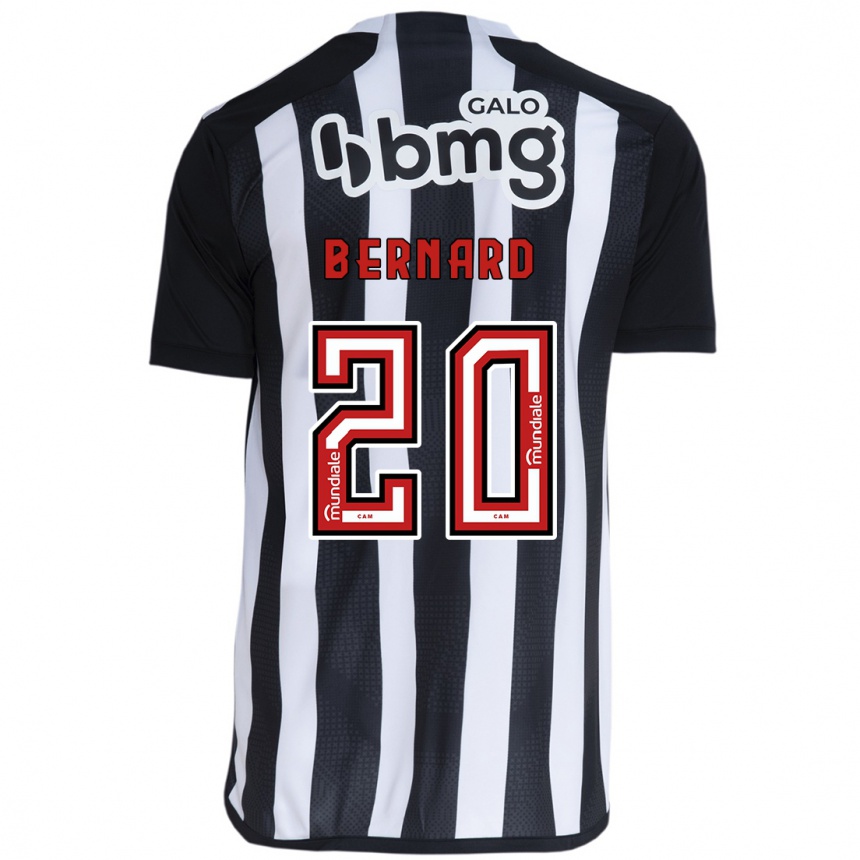 Niño Fútbol Camiseta Bernard #20 Blanco Negro 1ª Equipación 2024/25 Argentina