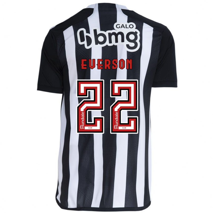 Niño Fútbol Camiseta Everson #22 Blanco Negro 1ª Equipación 2024/25 Argentina