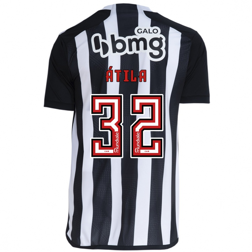 Niño Fútbol Camiseta Gabriel Átila #32 Blanco Negro 1ª Equipación 2024/25 Argentina