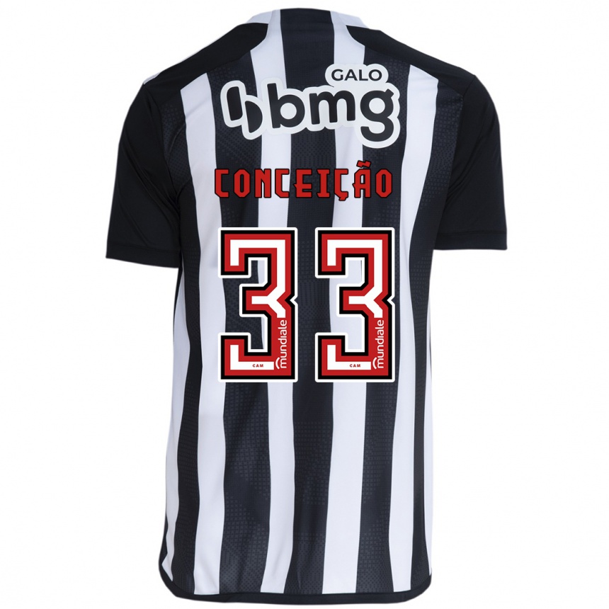 Niño Fútbol Camiseta Robert Conceição #33 Blanco Negro 1ª Equipación 2024/25 Argentina