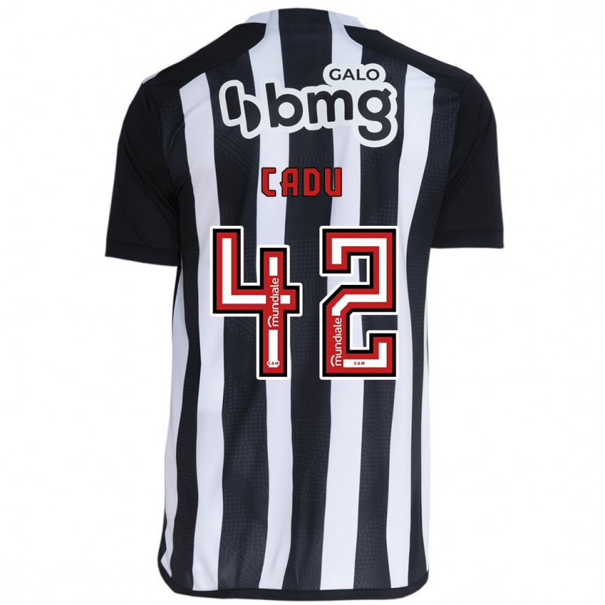 Niño Fútbol Camiseta Cadu #42 Blanco Negro 1ª Equipación 2024/25 Argentina