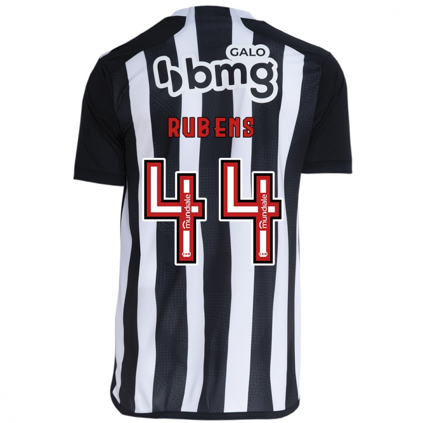 Niño Fútbol Camiseta Rubens #44 Blanco Negro 1ª Equipación 2024/25 Argentina