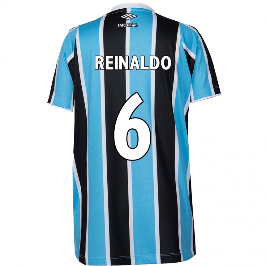 Niño Fútbol Camiseta Reinaldo #6 Azul Negro Blanco 1ª Equipación 2024/25 Argentina