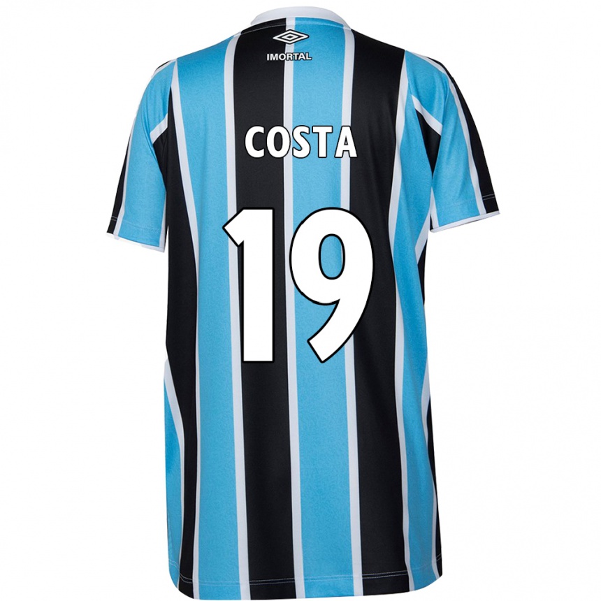 Niño Fútbol Camiseta Diego Costa #19 Azul Negro Blanco 1ª Equipación 2024/25 Argentina