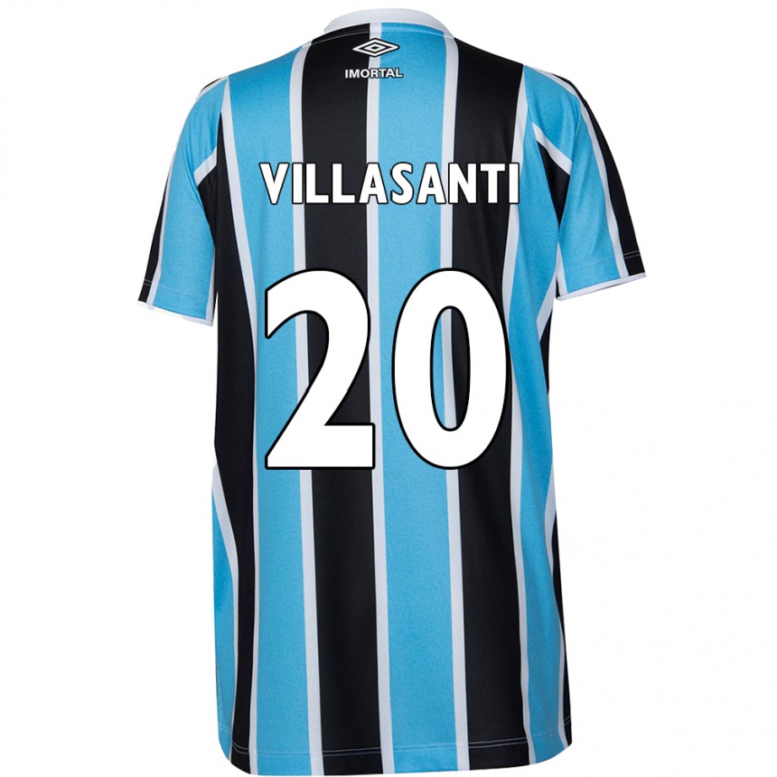 Niño Fútbol Camiseta Mathías Villasanti #20 Azul Negro Blanco 1ª Equipación 2024/25 Argentina