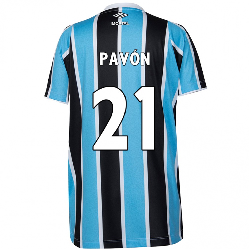 Niño Fútbol Camiseta Cristian Pavón #21 Azul Negro Blanco 1ª Equipación 2024/25 Argentina