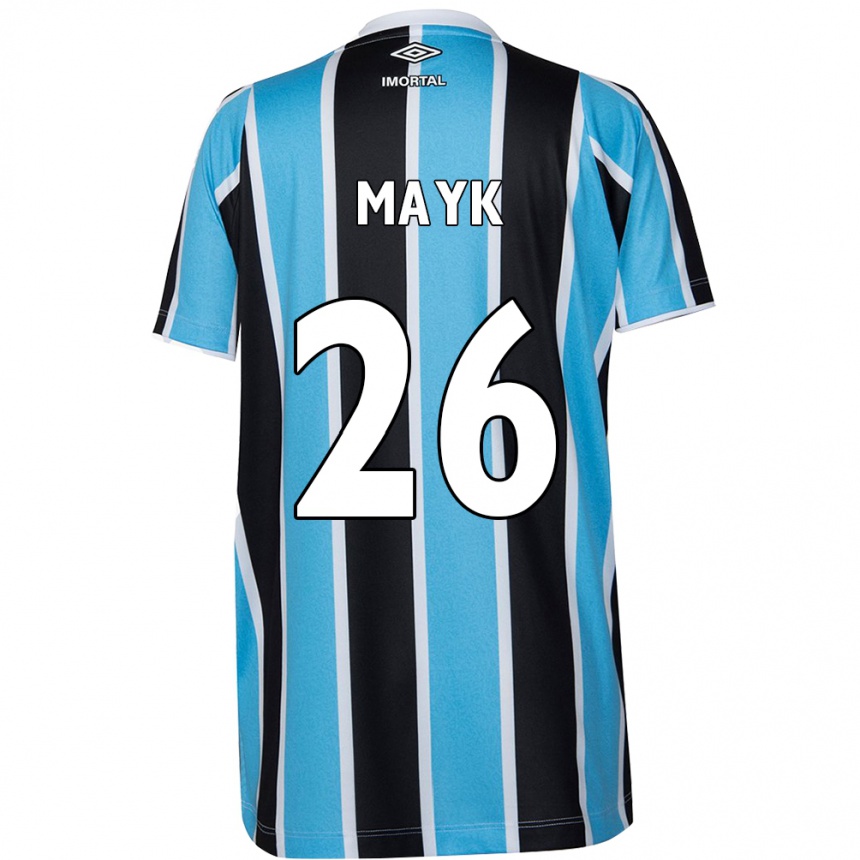 Niño Fútbol Camiseta Mayk #26 Azul Negro Blanco 1ª Equipación 2024/25 Argentina