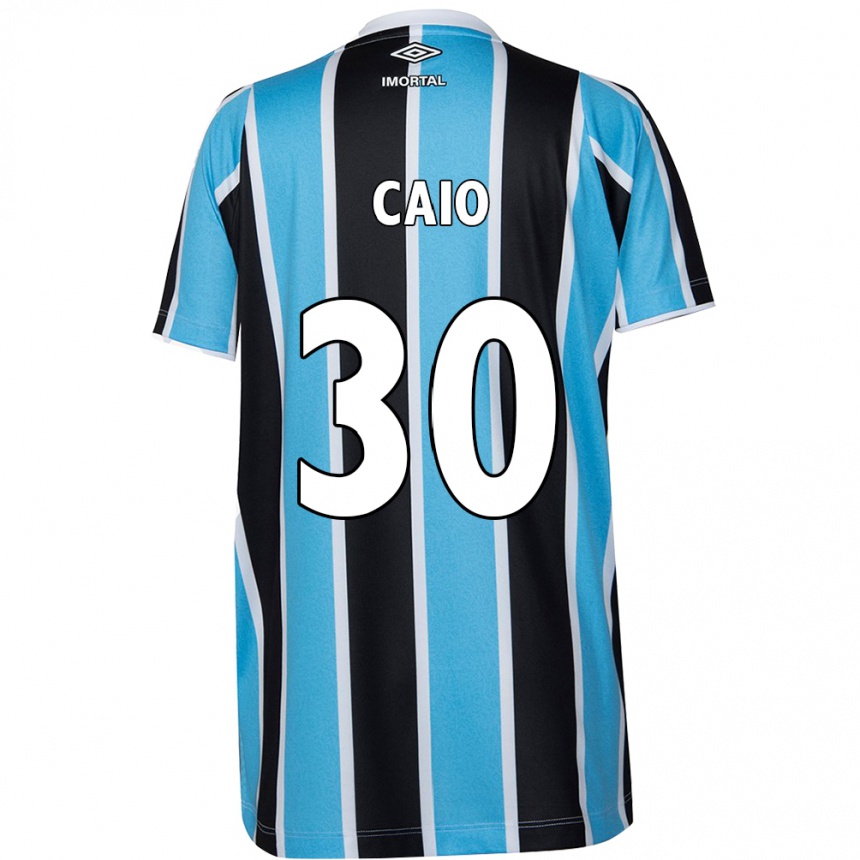 Niño Fútbol Camiseta Rodrigo Caio #30 Azul Negro Blanco 1ª Equipación 2024/25 Argentina