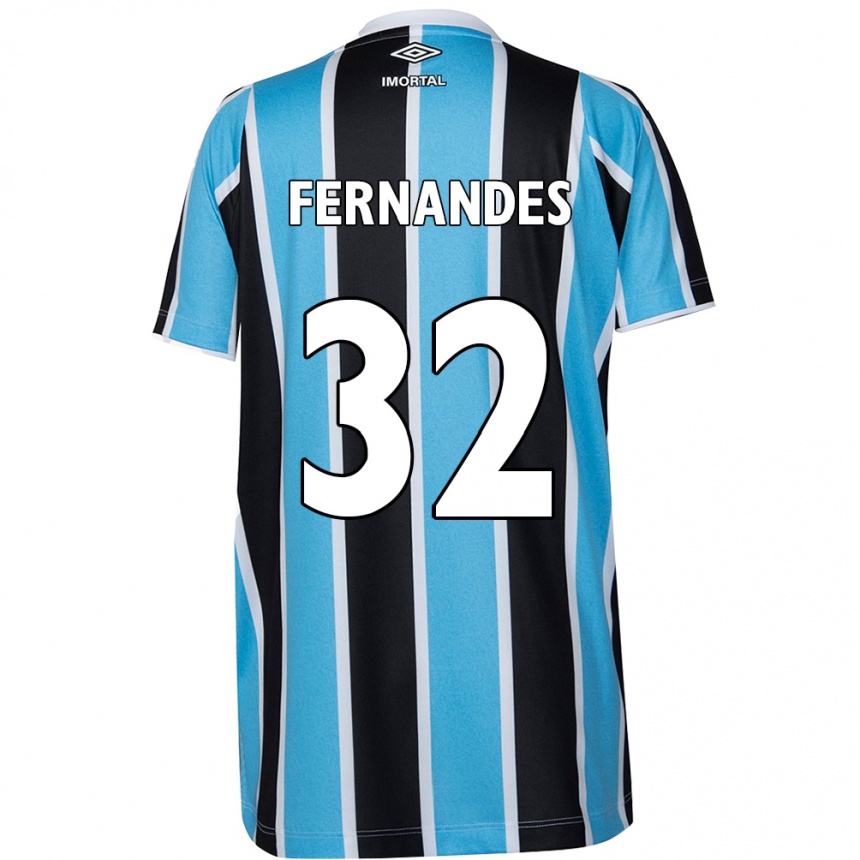 Niño Fútbol Camiseta Nathan Fernandes #32 Azul Negro Blanco 1ª Equipación 2024/25 Argentina