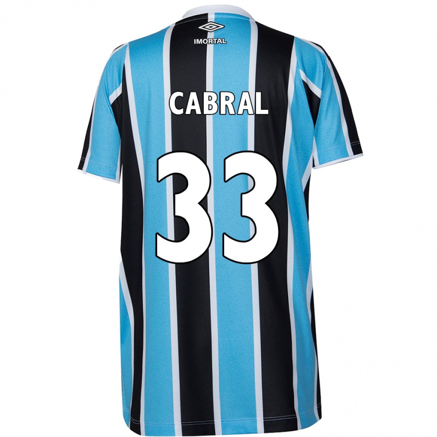 Niño Fútbol Camiseta Rafael Cabral #33 Azul Negro Blanco 1ª Equipación 2024/25 Argentina