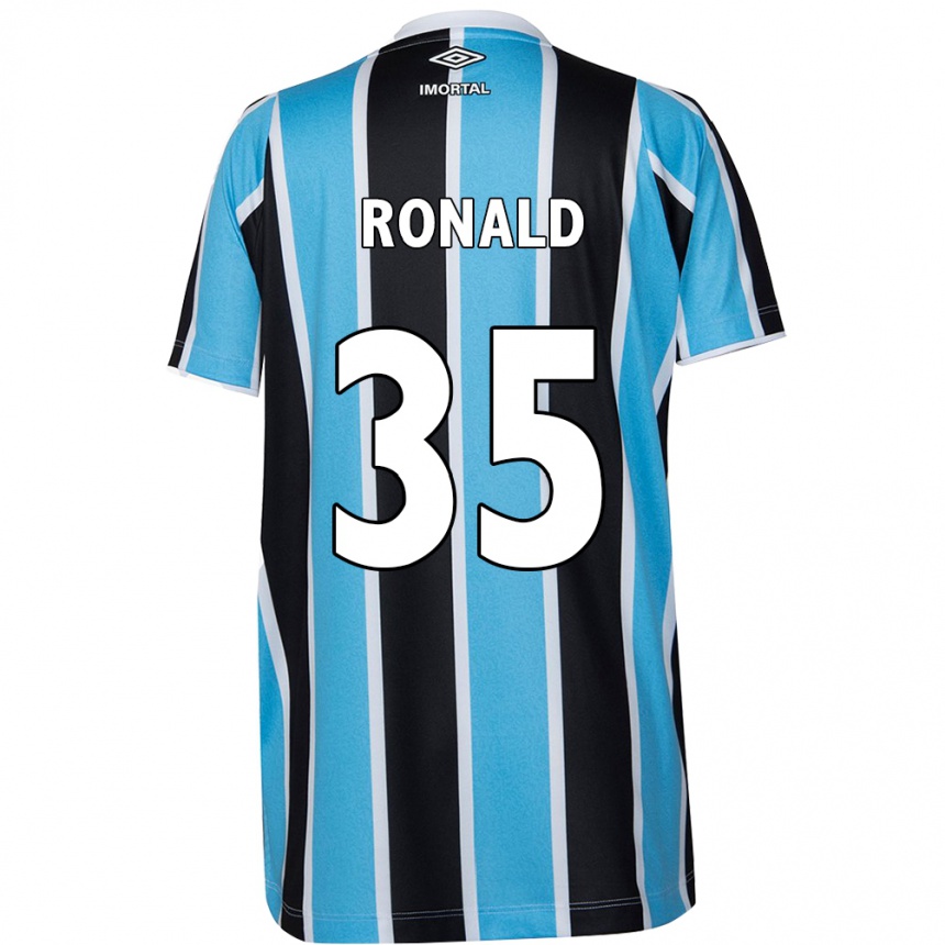 Niño Fútbol Camiseta Ronald #35 Azul Negro Blanco 1ª Equipación 2024/25 Argentina