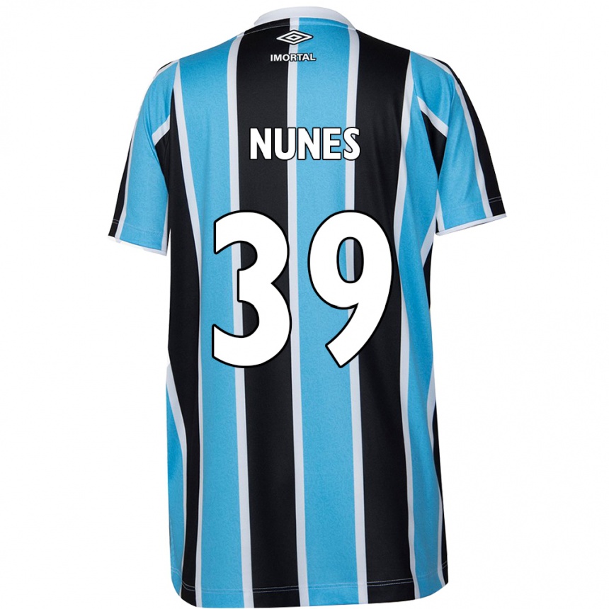 Niño Fútbol Camiseta Gustavo Gomes #39 Azul Negro Blanco 1ª Equipación 2024/25 Argentina