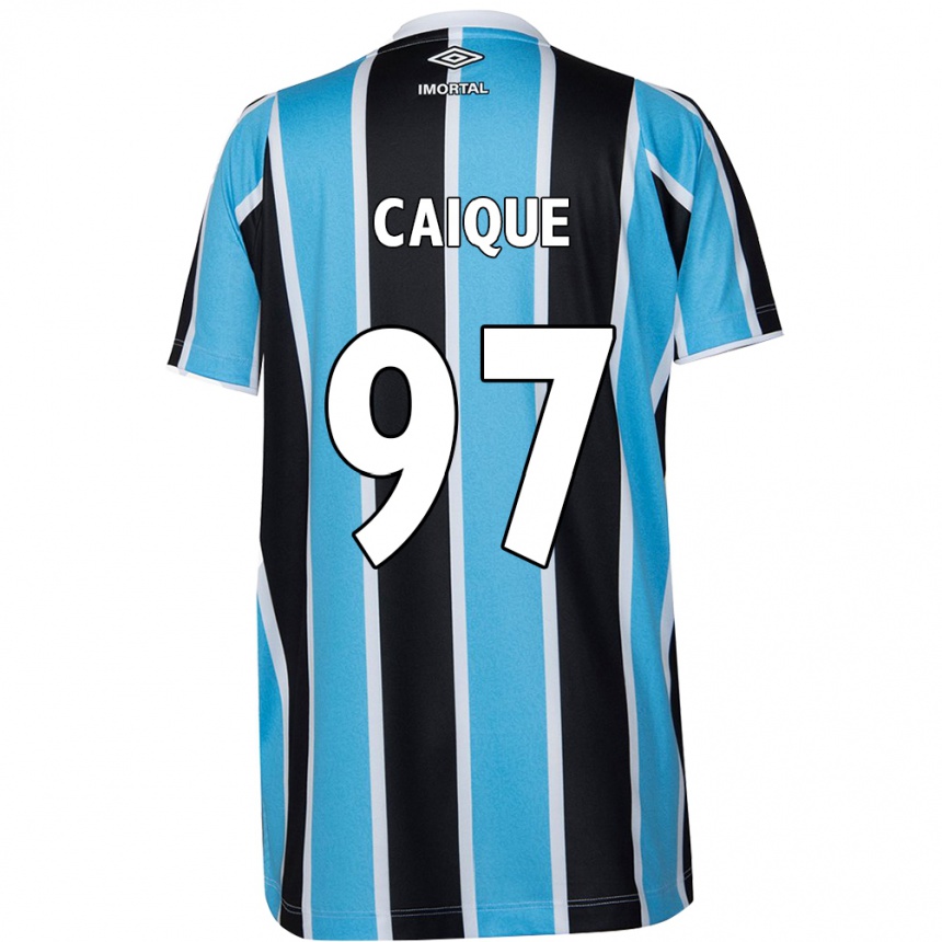 Niño Fútbol Camiseta Caíque #97 Azul Negro Blanco 1ª Equipación 2024/25 Argentina