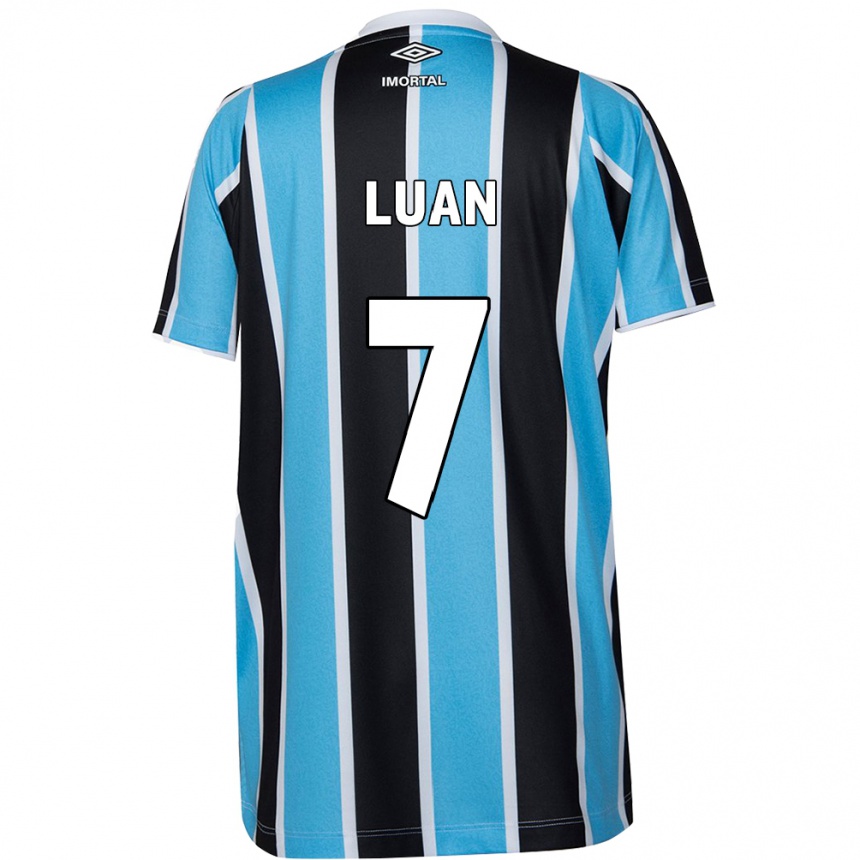 Niño Fútbol Camiseta Luan #7 Azul Negro Blanco 1ª Equipación 2024/25 Argentina