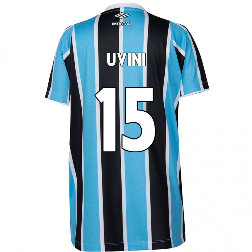 Niño Fútbol Camiseta Bruno Uvini #15 Azul Negro Blanco 1ª Equipación 2024/25 Argentina