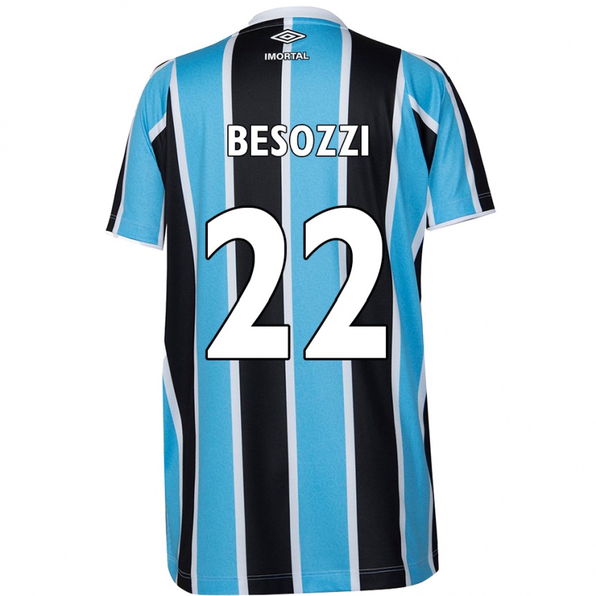 Niño Fútbol Camiseta Lucas Besozzi #22 Azul Negro Blanco 1ª Equipación 2024/25 Argentina