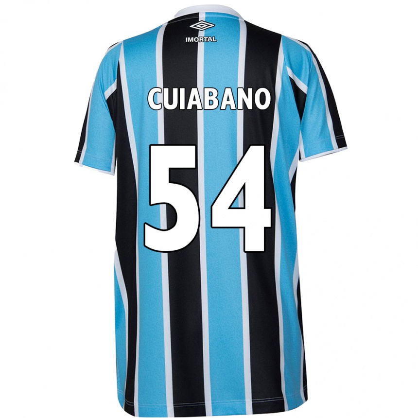 Niño Fútbol Camiseta Cuiabano #54 Azul Negro Blanco 1ª Equipación 2024/25 Argentina