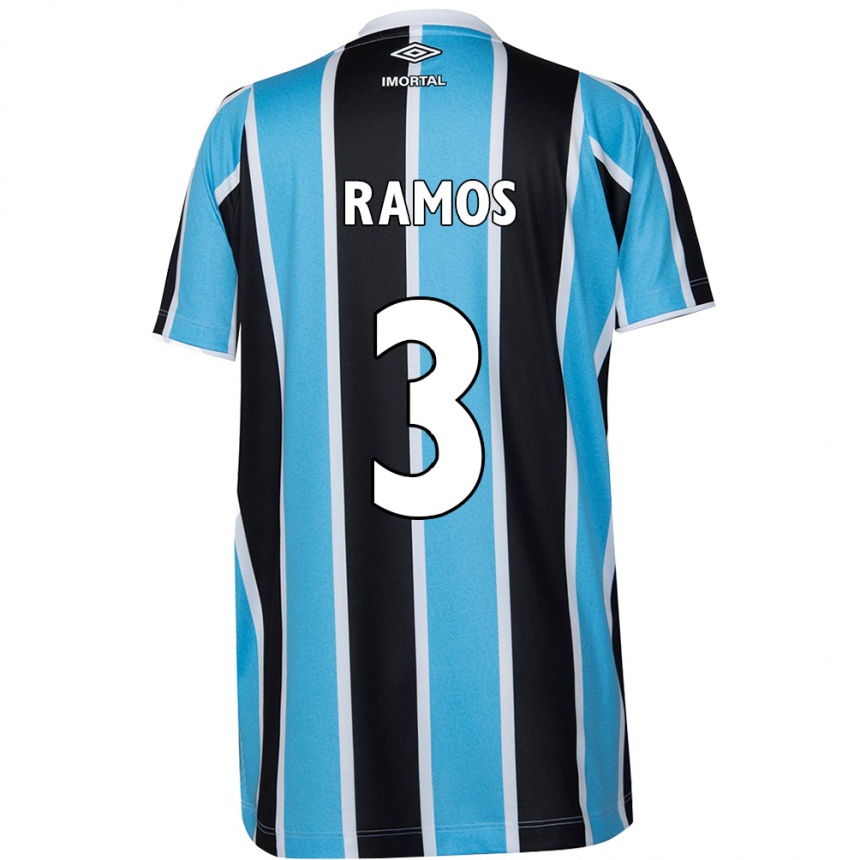 Niño Fútbol Camiseta João Ramos #3 Azul Negro Blanco 1ª Equipación 2024/25 Argentina