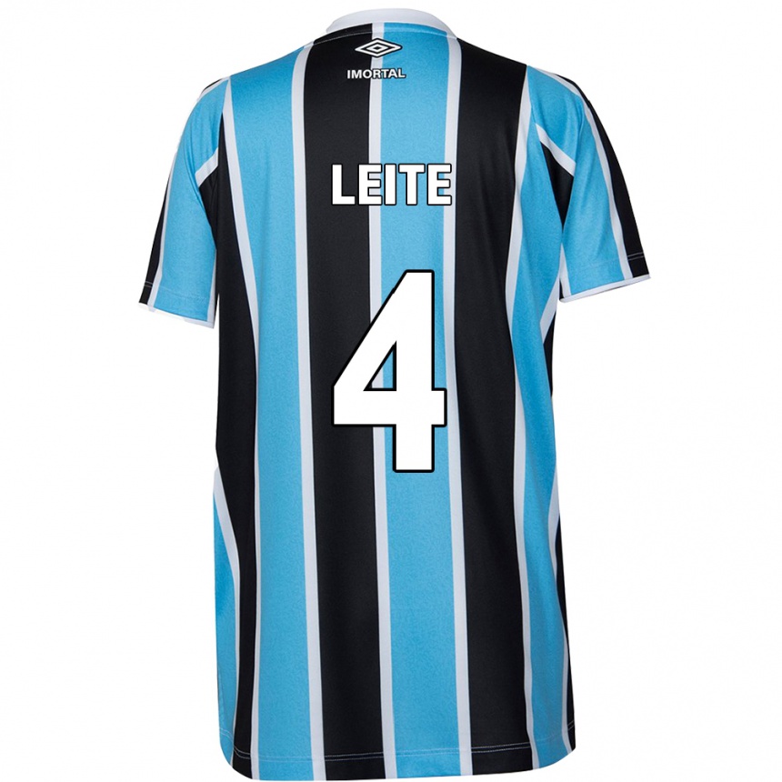 Niño Fútbol Camiseta Paulo Henrique Leite #4 Azul Negro Blanco 1ª Equipación 2024/25 Argentina