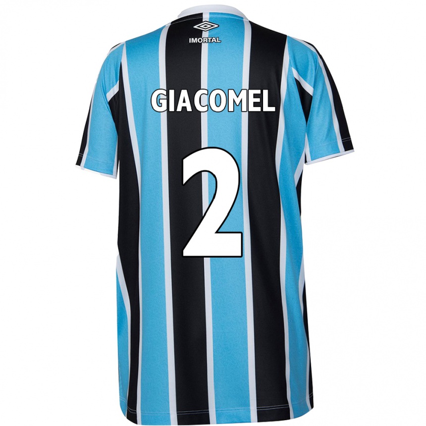 Niño Fútbol Camiseta Laís Giacomel #2 Azul Negro Blanco 1ª Equipación 2024/25 Argentina