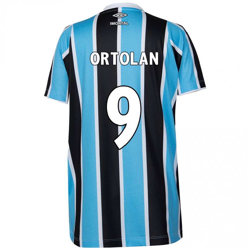 Niño Fútbol Camiseta Dani Ortolan #9 Azul Negro Blanco 1ª Equipación 2024/25 Argentina