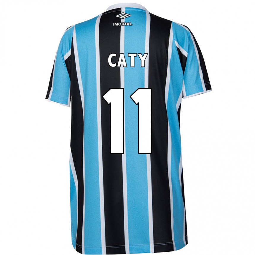 Niño Fútbol Camiseta Caty #11 Azul Negro Blanco 1ª Equipación 2024/25 Argentina