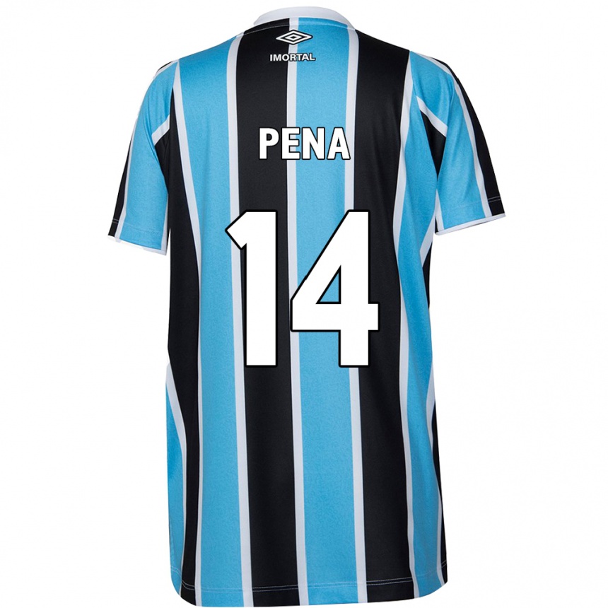 Niño Fútbol Camiseta Jessica Peña #14 Azul Negro Blanco 1ª Equipación 2024/25 Argentina