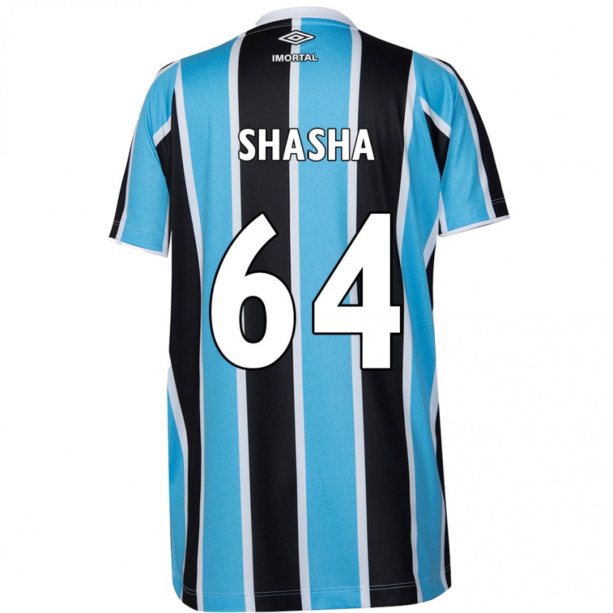 Niño Fútbol Camiseta Shashá #64 Azul Negro Blanco 1ª Equipación 2024/25 Argentina