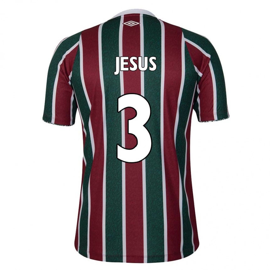 Niño Fútbol Camiseta Alexandre Jesus #3 Verde Granate Blanco 1ª Equipación 2024/25 Argentina