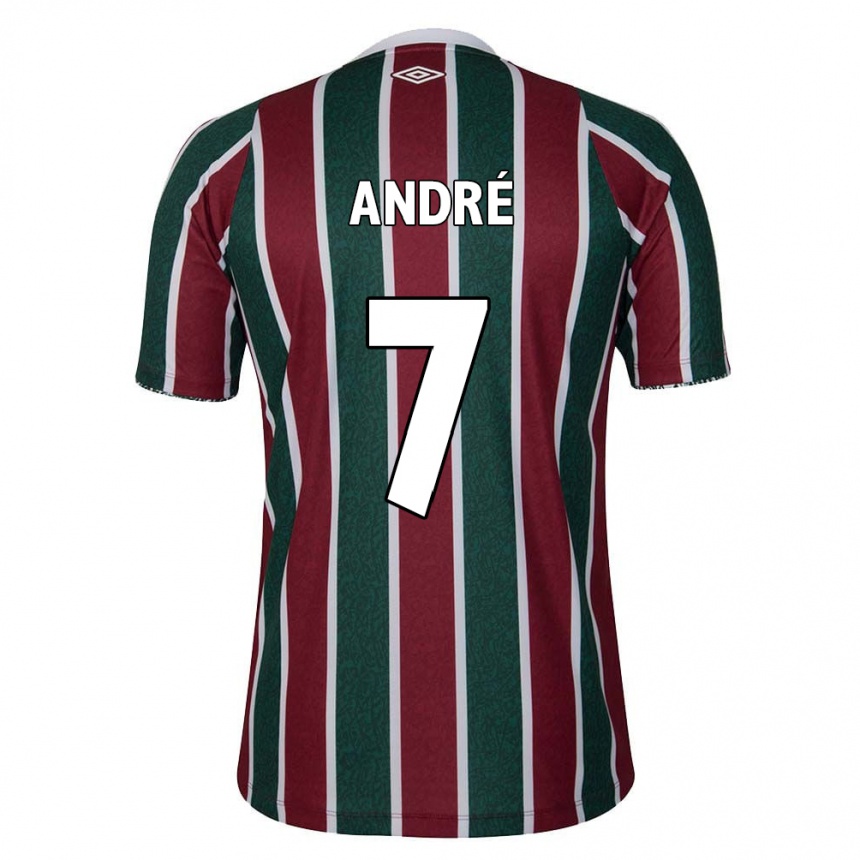 Niño Fútbol Camiseta André #7 Verde Granate Blanco 1ª Equipación 2024/25 Argentina