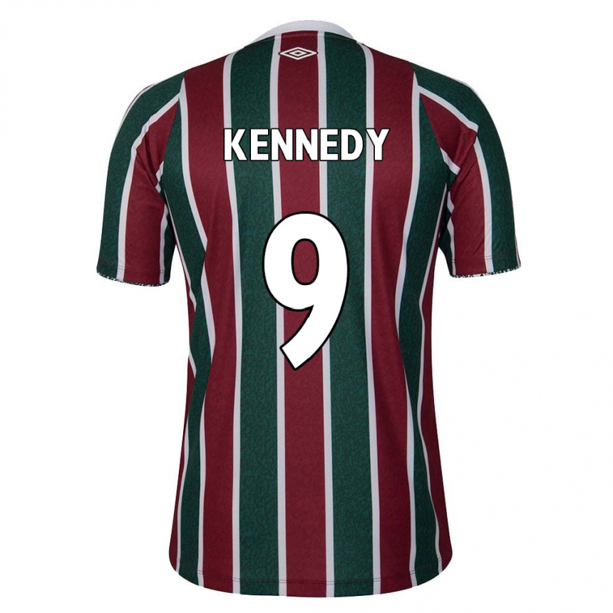 Niño Fútbol Camiseta John Kennedy #9 Verde Granate Blanco 1ª Equipación 2024/25 Argentina