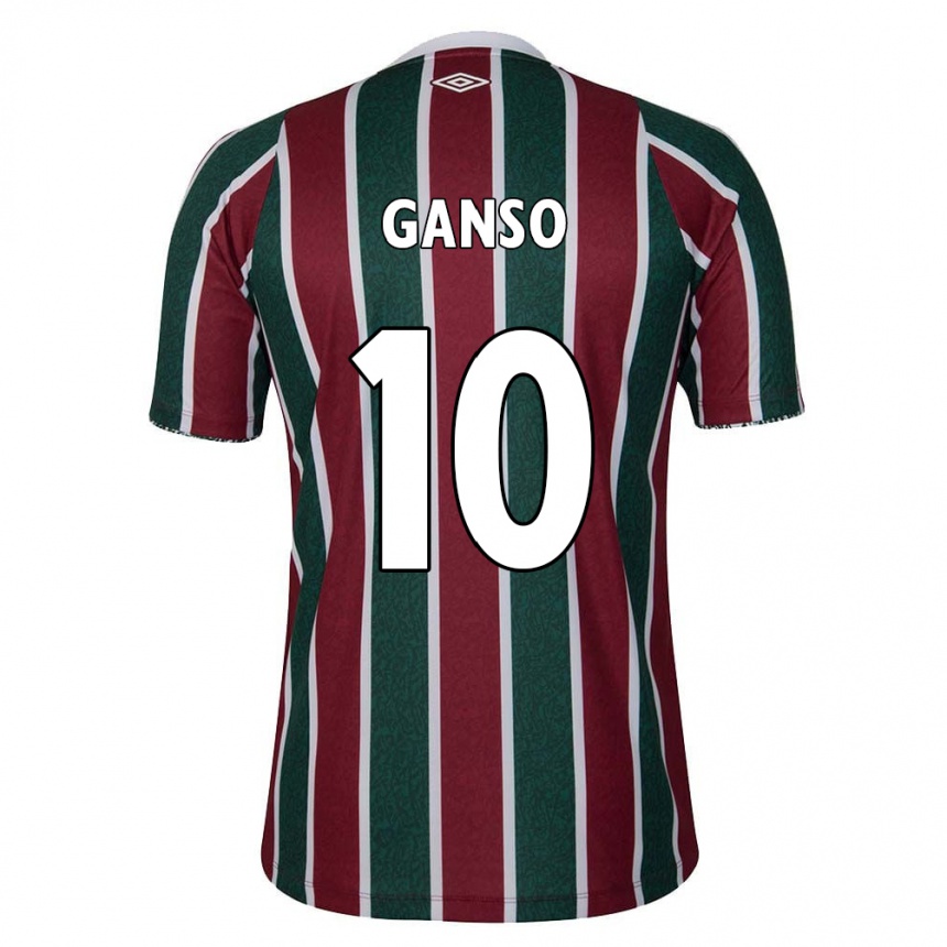 Niño Fútbol Camiseta Ganso #10 Verde Granate Blanco 1ª Equipación 2024/25 Argentina