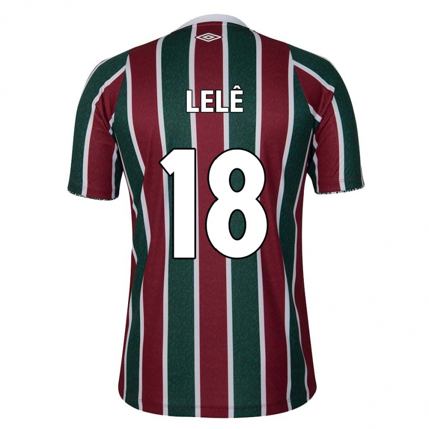 Niño Fútbol Camiseta Lelê #18 Verde Granate Blanco 1ª Equipación 2024/25 Argentina