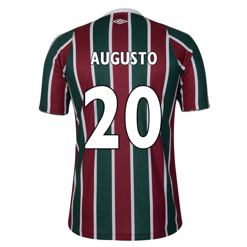 Niño Fútbol Camiseta Renato Augusto #20 Verde Granate Blanco 1ª Equipación 2024/25 Argentina