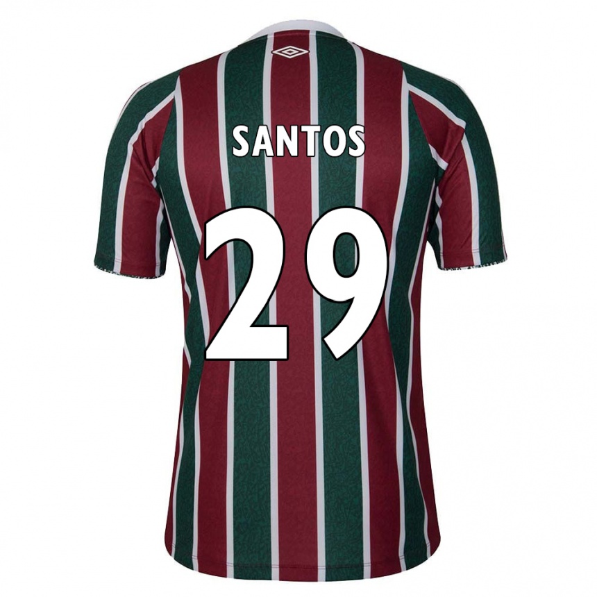 Niño Fútbol Camiseta Thiago Santos #29 Verde Granate Blanco 1ª Equipación 2024/25 Argentina