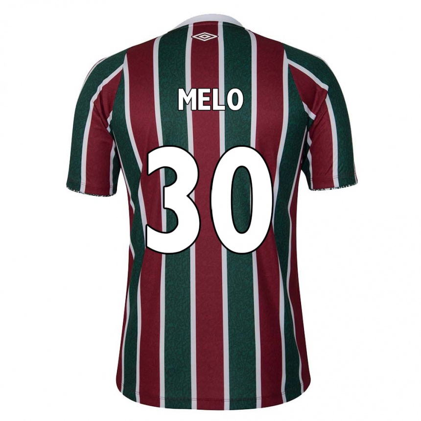 Niño Fútbol Camiseta Felipe Melo #30 Verde Granate Blanco 1ª Equipación 2024/25 Argentina