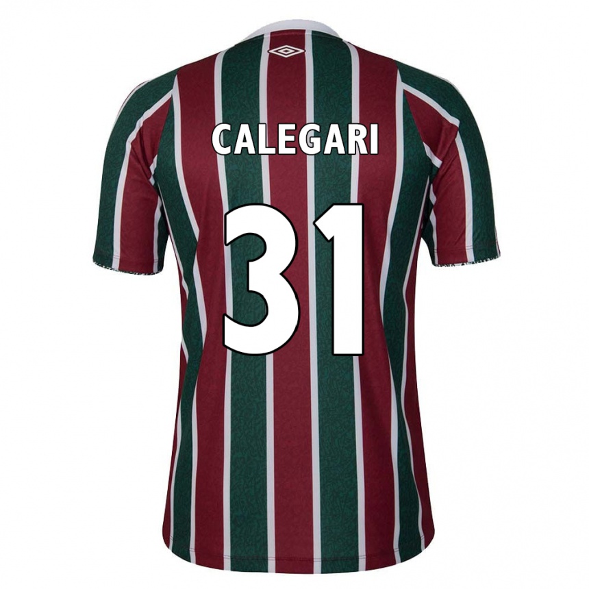 Niño Fútbol Camiseta Calegari #31 Verde Granate Blanco 1ª Equipación 2024/25 Argentina