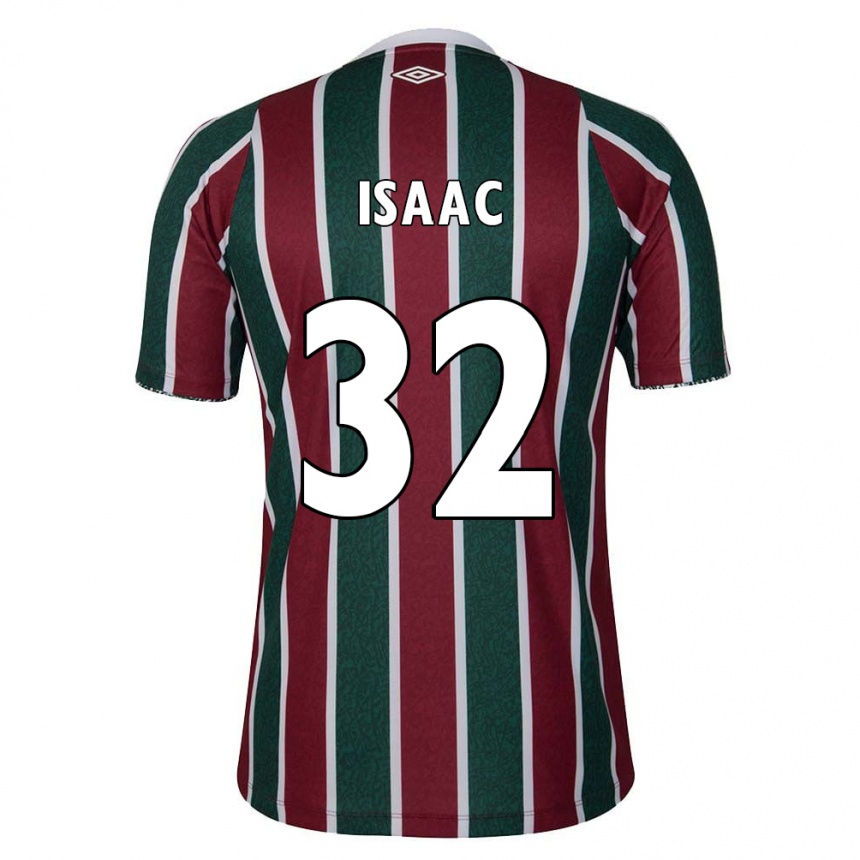 Niño Fútbol Camiseta Isaac #32 Verde Granate Blanco 1ª Equipación 2024/25 Argentina